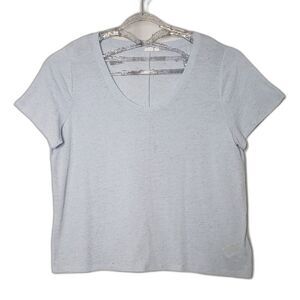 THE GAP Blue Scoopneck Linen Blend Short Sleeve T Shirt Womens Plus Size XXL